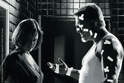 sincity5 Carla Gugino and Mickey Rourke star in Sin City
