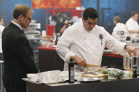 Alton Brown Watches culinary magic on The Next Iron Chef