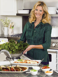 Sandra Lee on her Food Network set