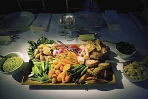 greenWedding Food on table top as seen on the 'Green Wedding' special of Get Fresh With Sara Snow.