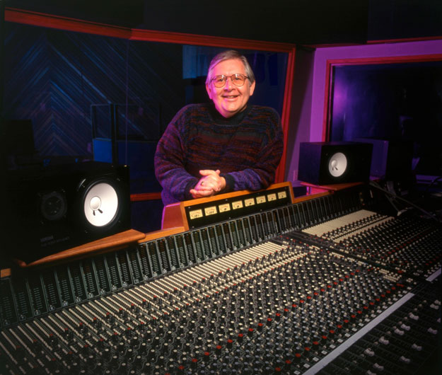 Simpsons maestro Alf Clausen in the studio