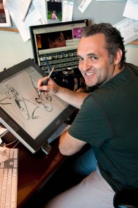 Genndy Tartakovsky works on "Hotel Transylvania"