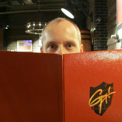 Our Art Director Tom at Guy Fieri's Times Square Restaurant